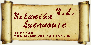 Milunika Lučanović vizit kartica